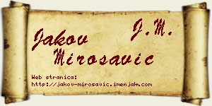 Jakov Mirosavić vizit kartica
